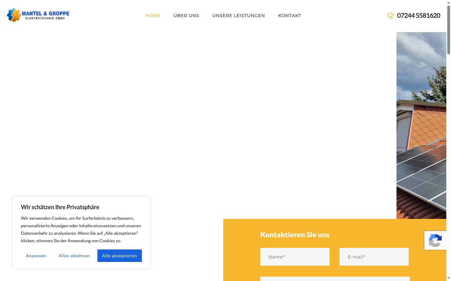 Captura de ecrã do banner de consentimento apresentado antes de qualquer interação