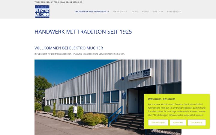 Ekraanipilt saidist elektro-muecher.de