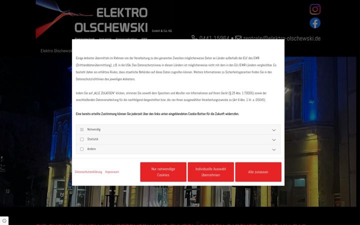 Zrzut ekranu elektro-olschewski.de
