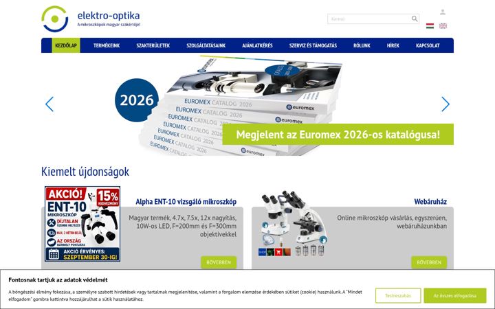 Skærmbillede af elektro-optika.hu