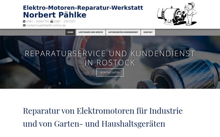 Zrzut ekranu elektro-paehlke-rostock.de