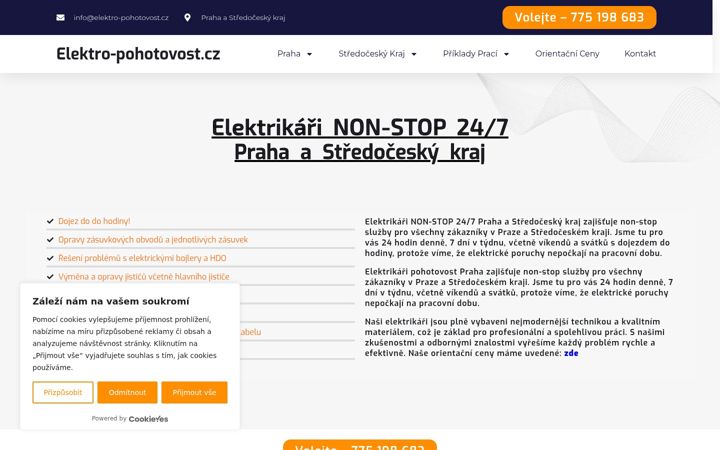 Snímek obrazovky elektro-pohotovost.cz