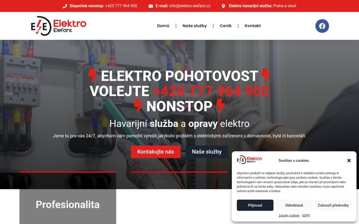 Capture d'écran de elektro-pohotovost.eu