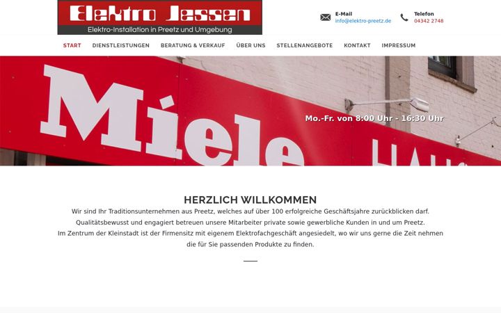 Captura de pantalla de elektro-preetz.de