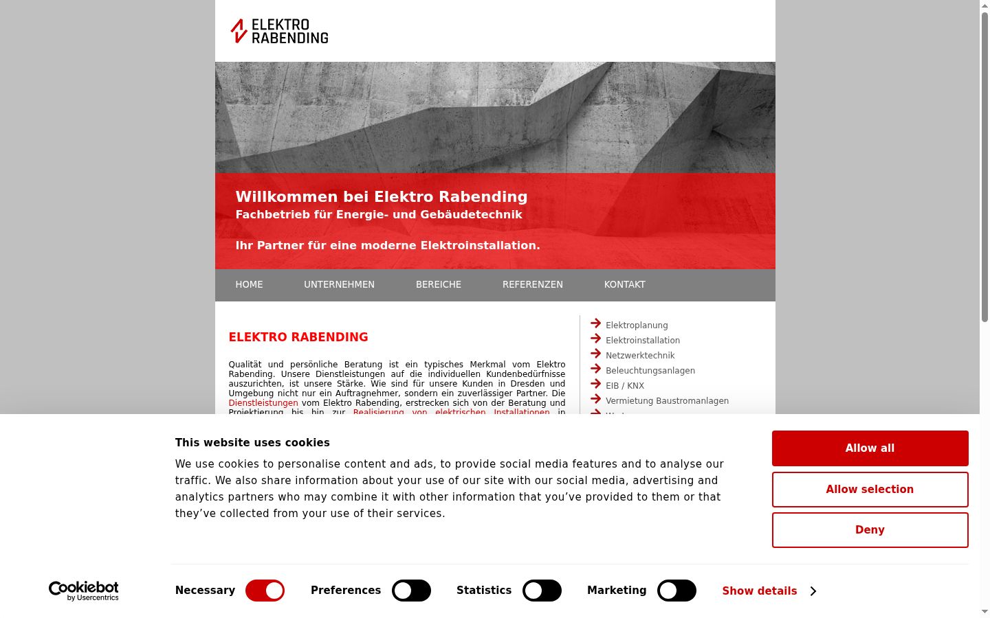 Screenshot of the consent banner shown before any interaction