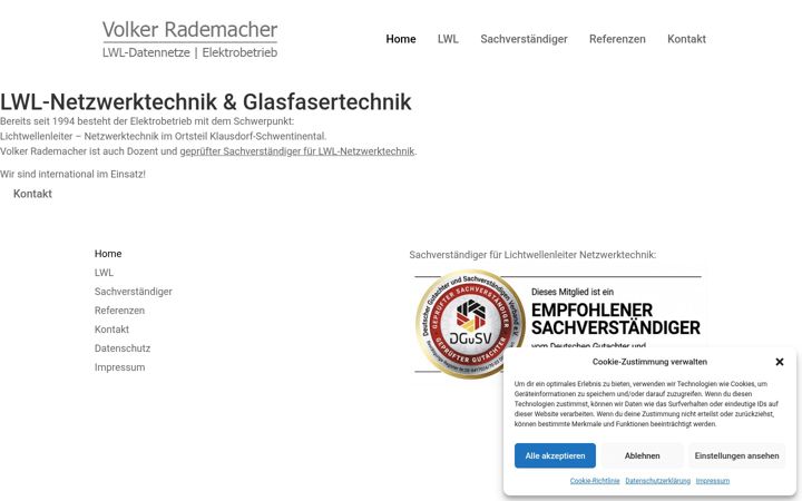 Captura de pantalla de elektro-rademacher.de