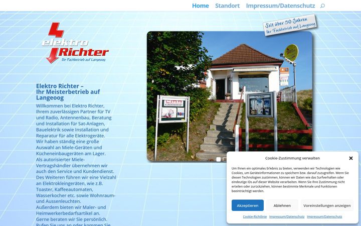 Snímek obrazovky elektro-richter-langeoog.de