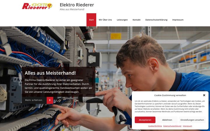 Snímek obrazovky elektro-riederer.de