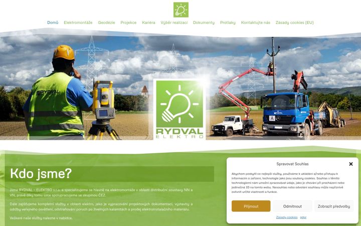 Snímek obrazovky elektro-rydval.cz