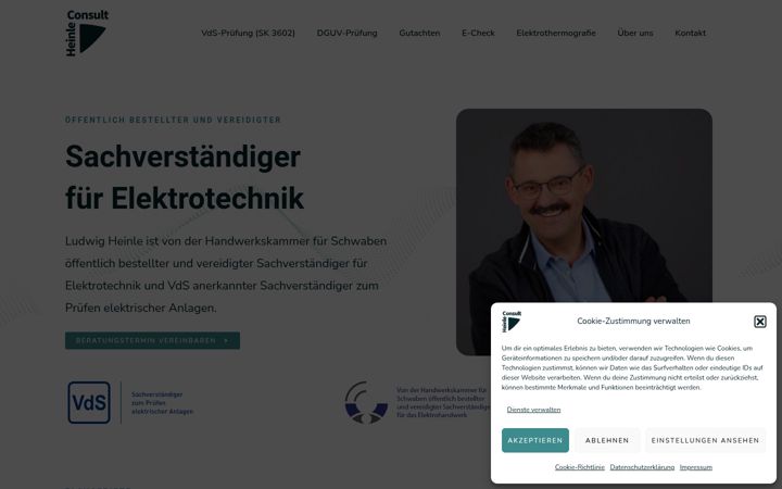 Snímek obrazovky elektro-sachverstaendiger-heinle.de