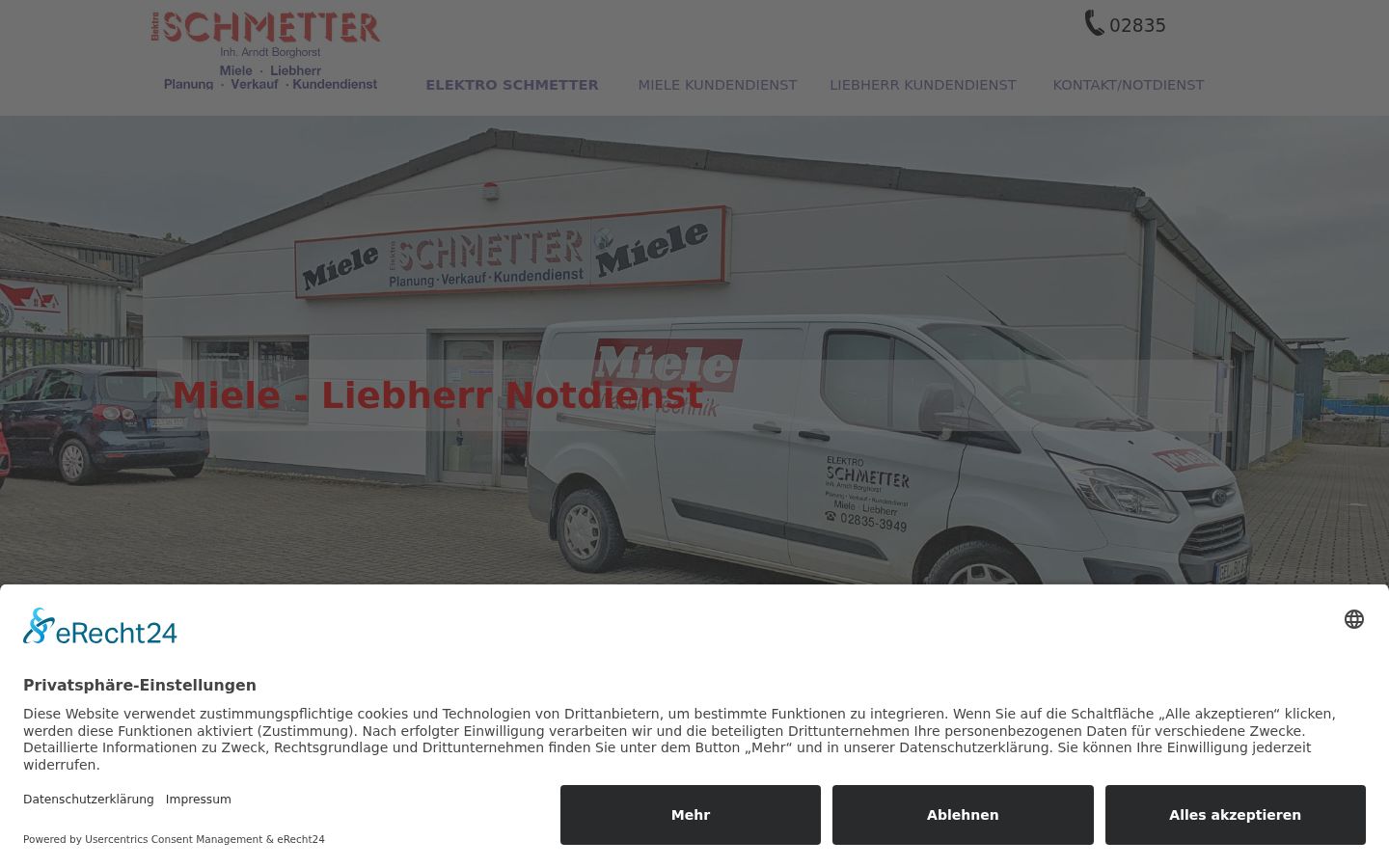 Screenshot des Einwilligungsbanners vor jeglicher Interaktion