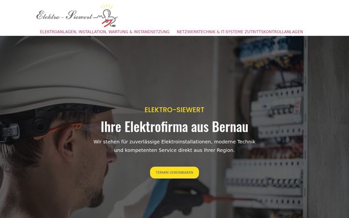 Screenshot di elektro-siewert-bernau.de