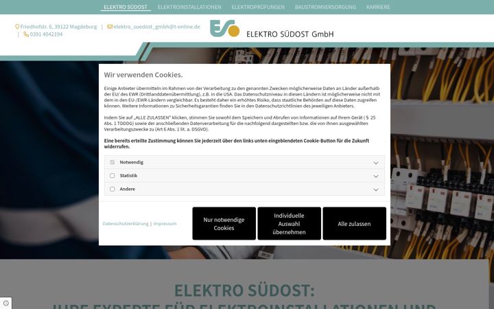 Captura de pantalla de elektro-suedost-gmbh.de