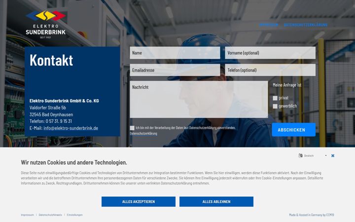 Captura de pantalla de elektro-sunderbrink.de