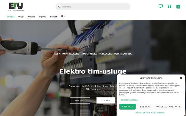 Screenshot of elektro-tim-usluge.com