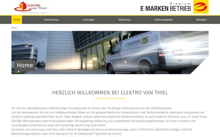 Captura de pantalla de elektro-van-thiel.de