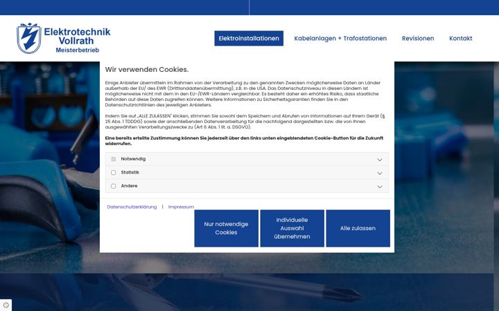 Captura de pantalla de elektro-vollrath.de