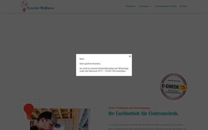 Screenshot von elektro-wassmann.de