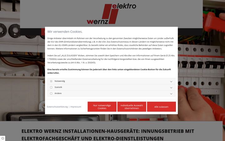 Screenshot of elektro-wernz.com