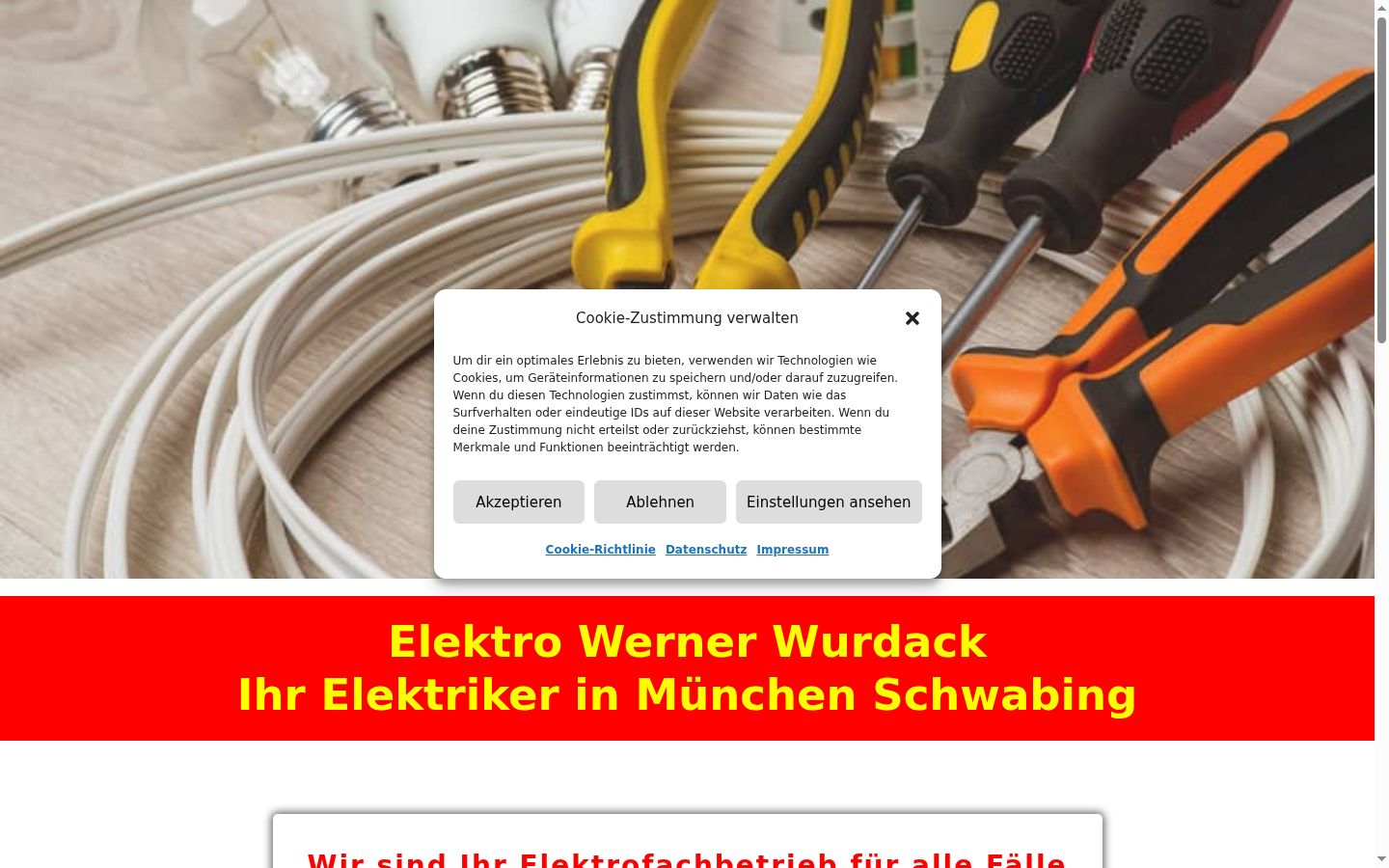 Screenshot del banner di consenso mostrato prima di qualsiasi interazione