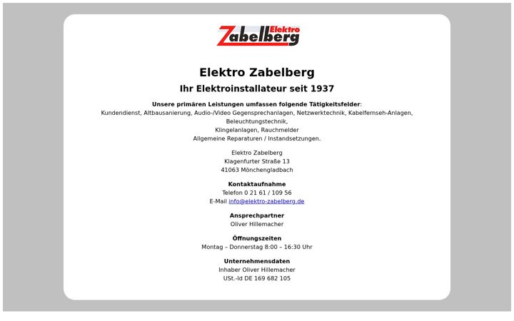 Skærmbillede af elektro-zabelberg.de