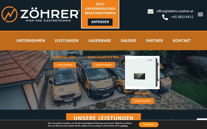 Snímek obrazovky elektro-zoehrer.at
