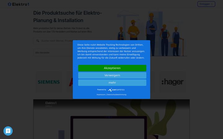Skærmbillede af elektro1.de