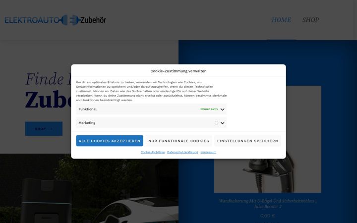 Captura de pantalla de elektroauto-zubehoer.de