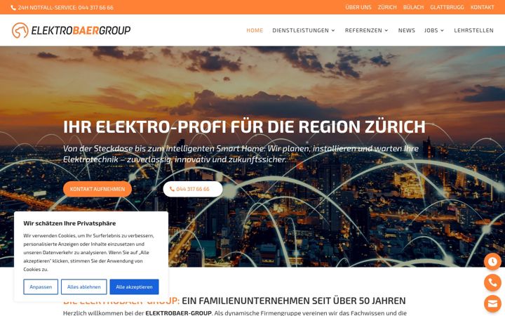 Screenshot του elektrobaer-group.ch