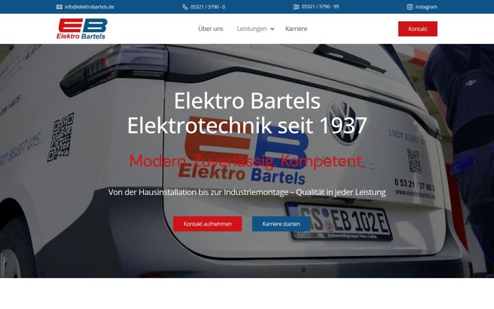 Captura de pantalla de elektrobartels.de