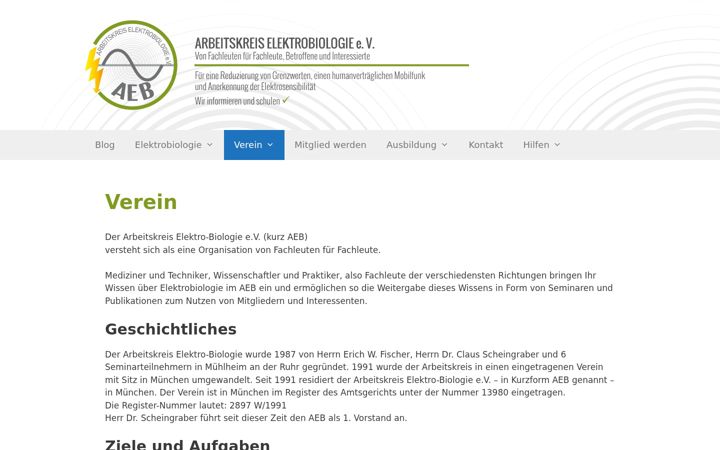 Skærmbillede af elektrobiologie.org