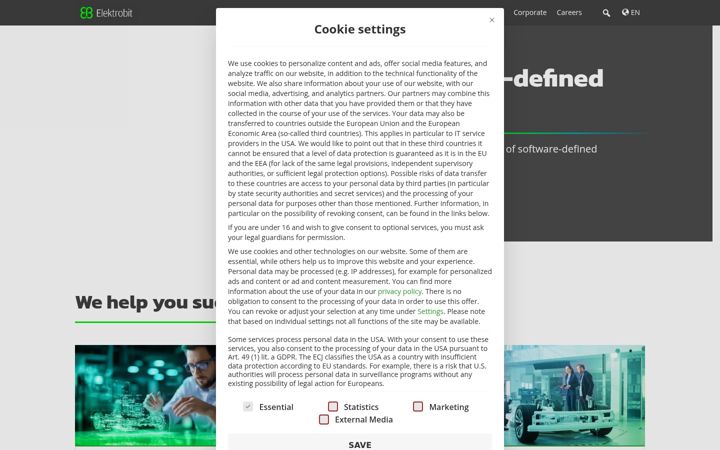 Screenshot of elektrobit.com