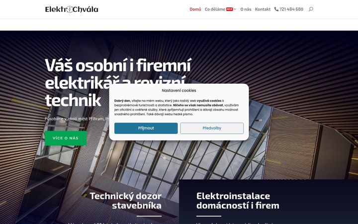 Snímek obrazovky elektrochvala.cz