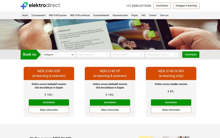 Ekrānuzņēmums no elektrodirect.nl