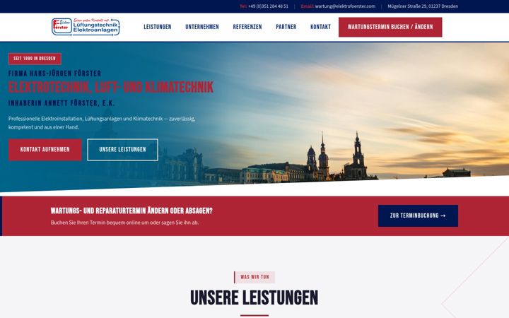 Screenshot of elektrofoerster.com