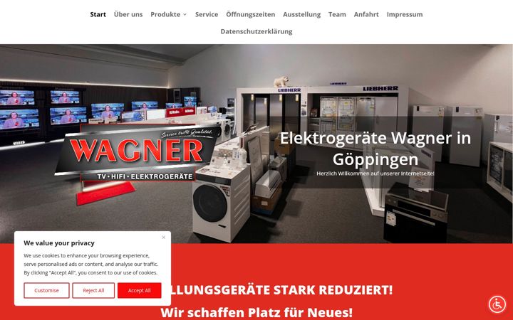 Captura de pantalla de elektrogeraete-vomwagner.de