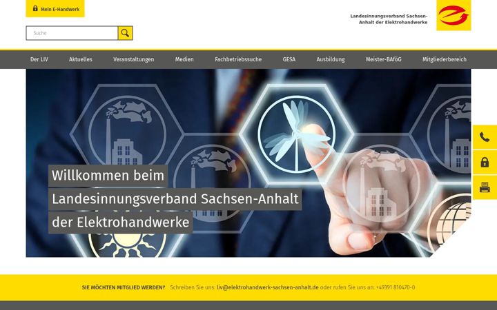 Capture d'écran de elektrohandwerk-sachsen-anhalt.de