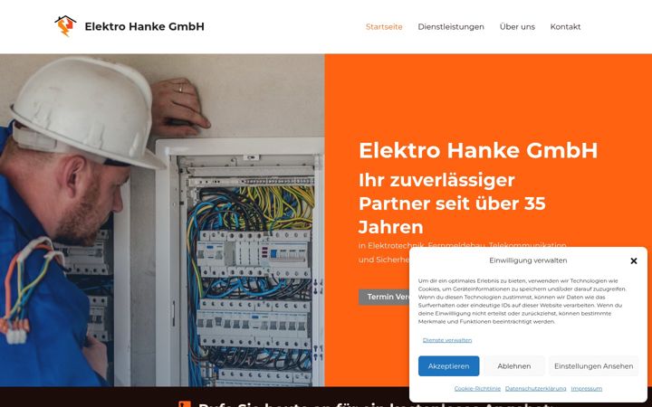 Capture d'écran de elektrohanke.de