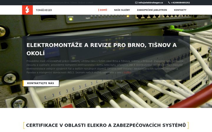 Snímek obrazovky elektroheger.cz