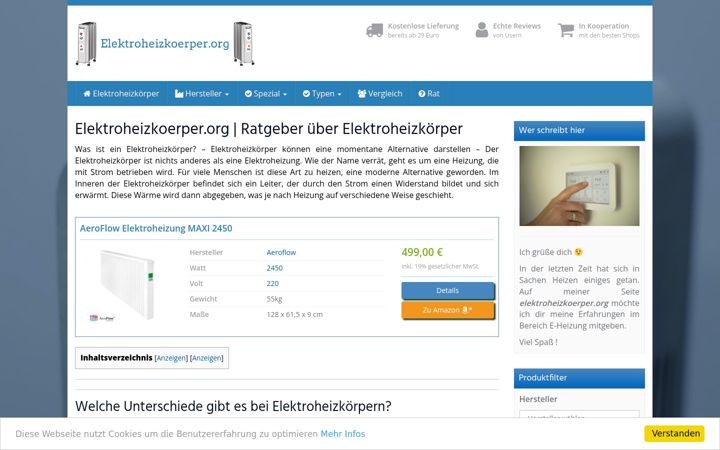 Skærmbillede af elektroheizkoerper.org