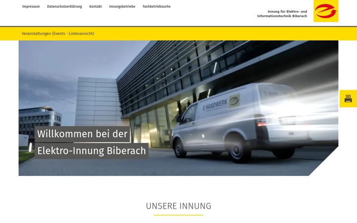 Snímek obrazovky elektroinnung-biberach.de