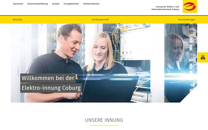 Skjámynd af elektroinnung-coburg.de