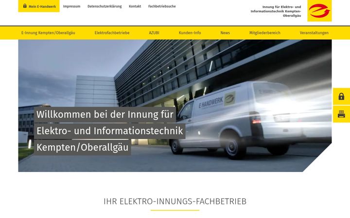 Captură de ecran a elektroinnung-kempten-oa.de