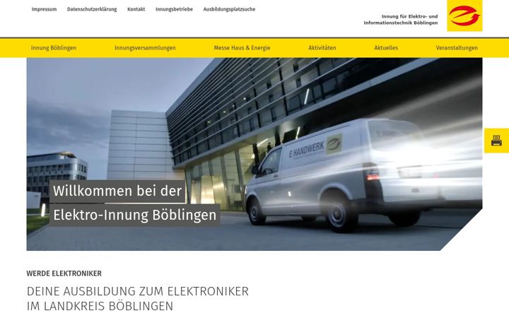 Screenshot di elektroinnungbb.de