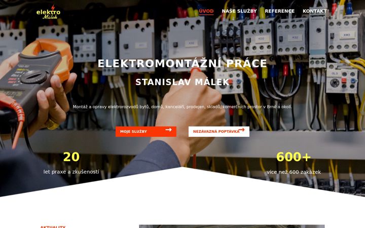 Screenshot di elektroinstalace-malek.cz