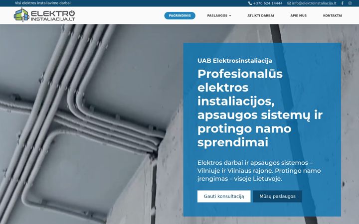 Snímek obrazovky elektroinstaliacija.lt