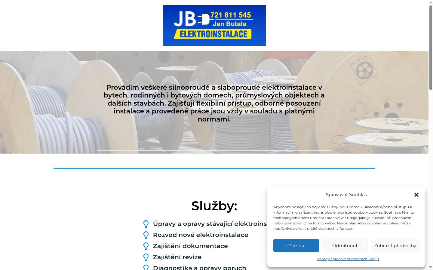 Snímek obrazovky baneru souhlasu zobrazeného před jakoukoli interakcí