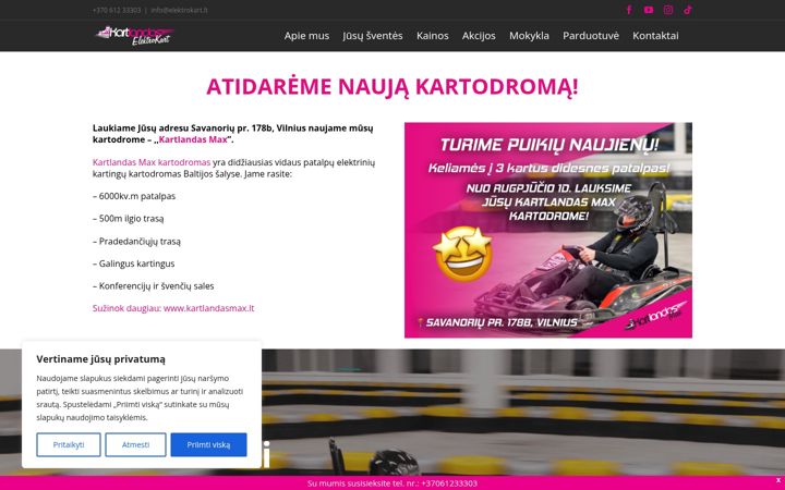 Snímek obrazovky elektrokart.lt