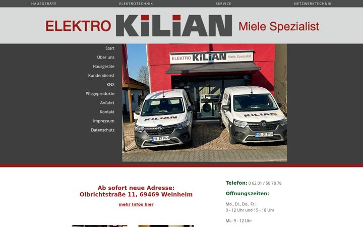 Екранна снимка на elektrokilian.de