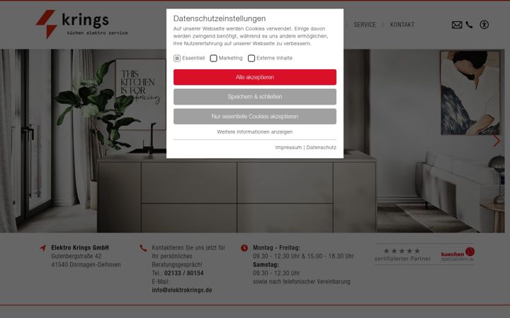 Captura de ecrã de elektrokrings.de